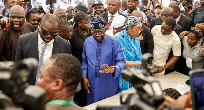 I’m sure of winning, says Tinubu as he votes