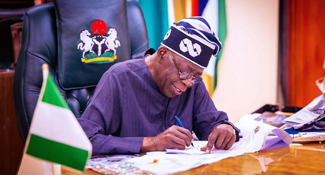 Tinubu signs bill to increase salaries of all judicial officers by 300%