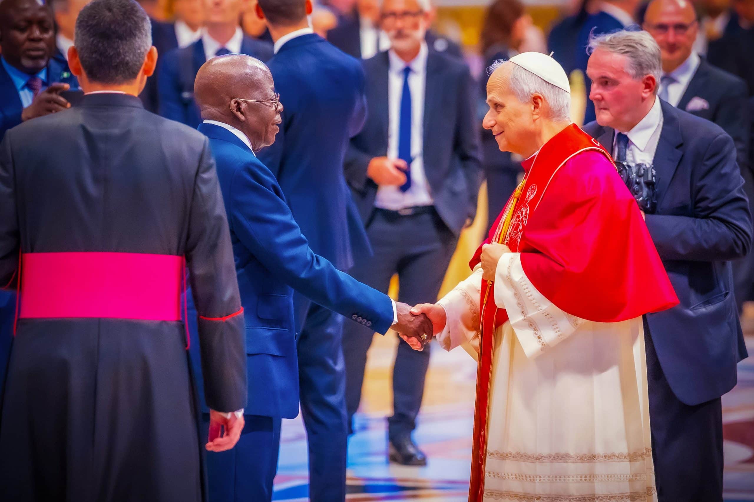 Tinubu meets Pope Leo XIV after inauguration mass in Rome