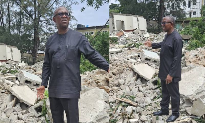 “Nigeria is lawless!” — Obi cries out as brother’s property is demolished in Lagos